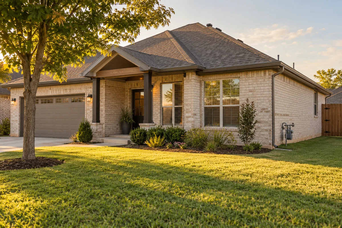Brick home with an exterior gas meter